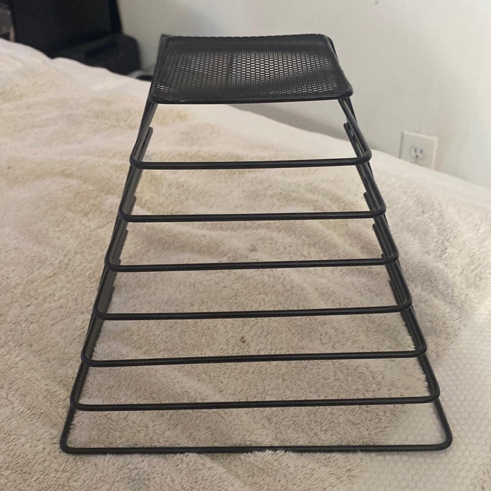 Black metal file, holder or book holder for different stacks of paper mail